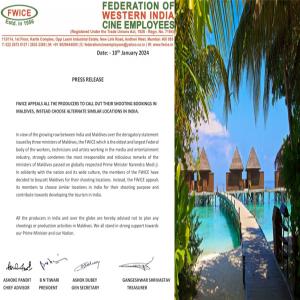 FWICE ने निर्माताओं से की अपील, मालद्वीप का बायकॉट करें, भारत के पर्यटन में दें योगदान
