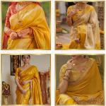 दुल्हन के सिंदूरदान के लिए पीले रंग की साड़ियों के सबसे खूबसूरत विकल्प