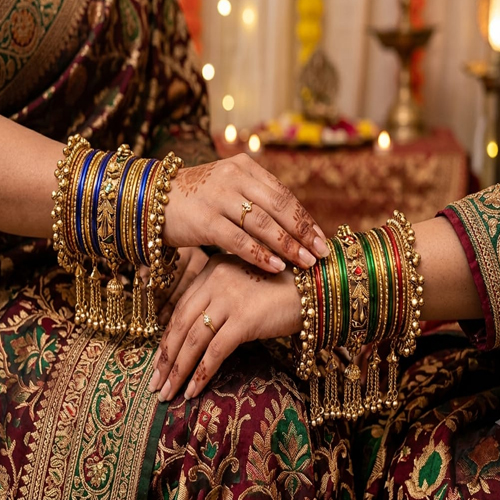 ट्रेडिशनल घुंघरू चूड़ियों से अपने एथनिक लुक को दें एक रॉयल टच
