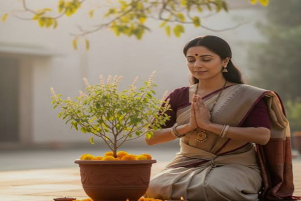 घर में तुलसी सुख अभ्युदय का द्वार या महज़ एक पौधा जानिए सही दिशा नियम और पूजा विधि