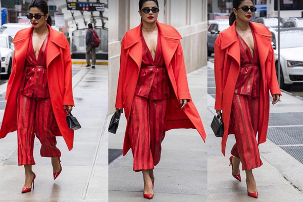एक्ट्रेस प्रियंका चोपड़ा का इस रेड ड्रेस में दिखा stunning look