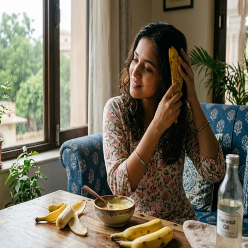 महंगे हेयर स्पा को कहें बाय-बाय कूड़ेदान में जाने वाला केले का छिलका देगा बेजान बालों को शीशे जैसी चमक