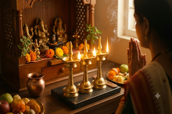 घर के मंदिर में दीपक जलाने के वास्तु नियम: जानें एक या दो, कितना दीपक जलाना है शुभ